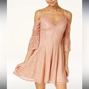 Pink Lace Cold-Shoulder whimsical dress size XS